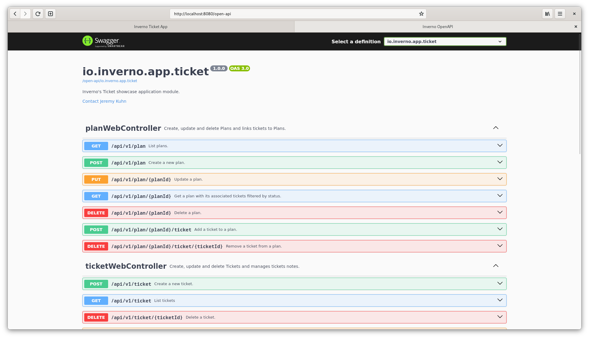 Inverno Ticket REST API