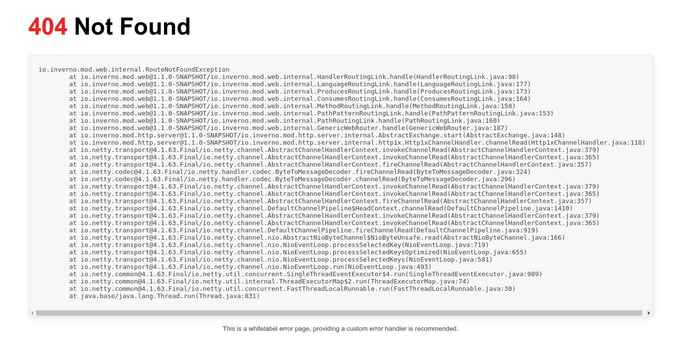 HTTP 404 whitelabel error page